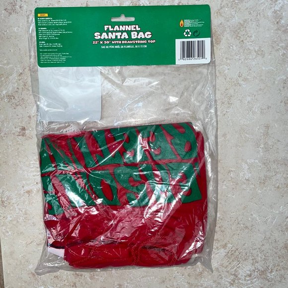 SANTA CLAUS GIFT TOY BAG SACK FLANNEL CHRISTMAS COSTUME ACCESSORY NEW - Picture 3 of 7